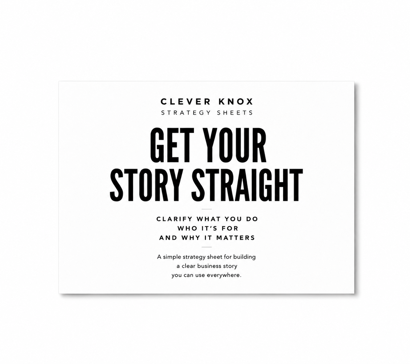 Get your story straight
